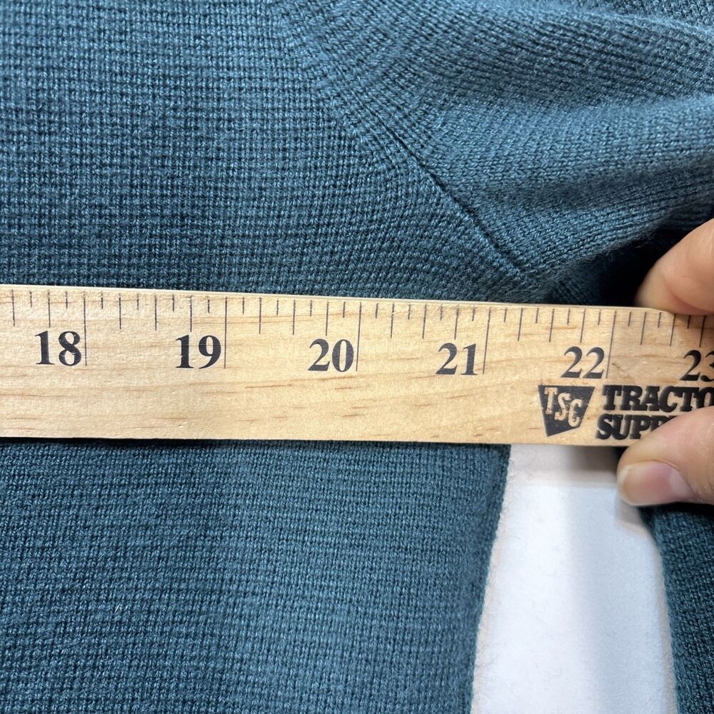 Talbots womens Cardigan Open Blazer forest Green Large wool Blend Pockets long L - Picture 9 of 9